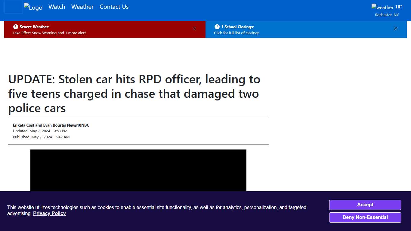 UPDATE: Stolen car hits RPD officer, leading to five teens charged in chase that damaged two police cars - WHEC.com