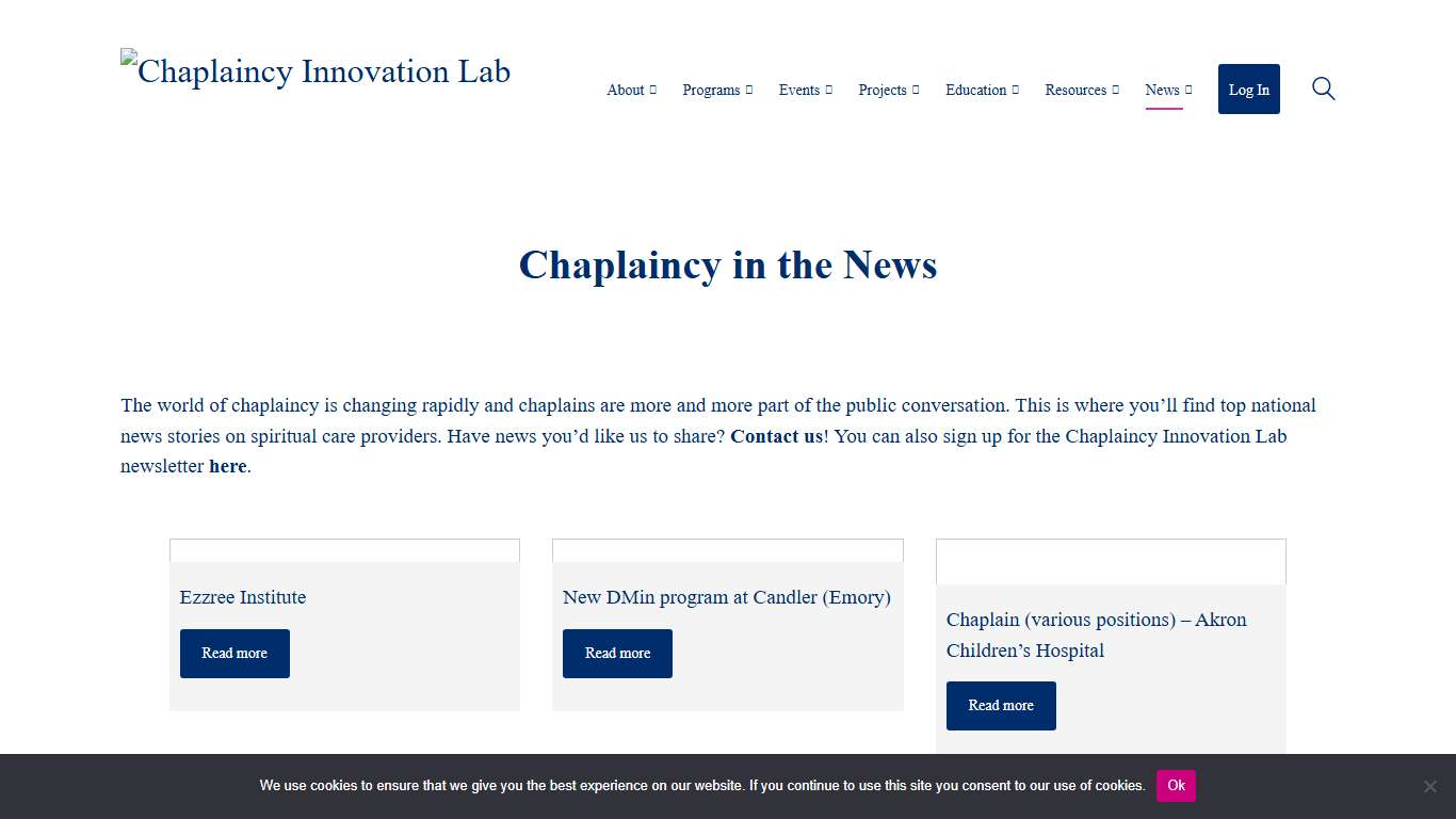 Chaplaincy in the News - Chaplaincy Innovation Lab